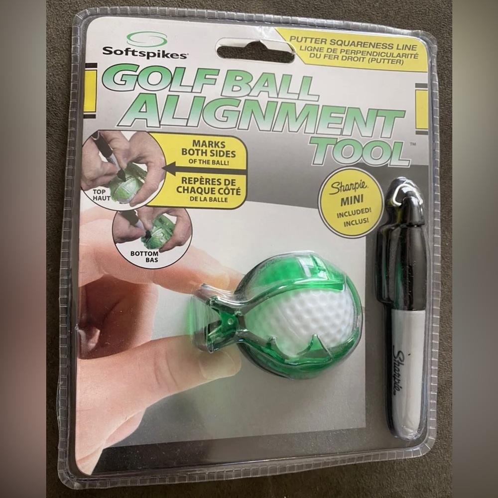Golf Ball Alignment Tool by Softspike NEW Putter Squareness Line w/ Mini Marker